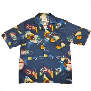 Scotch & Soda Mens Relaxed Fit Lyocell Short Sleeve Shirt With Abstract Print